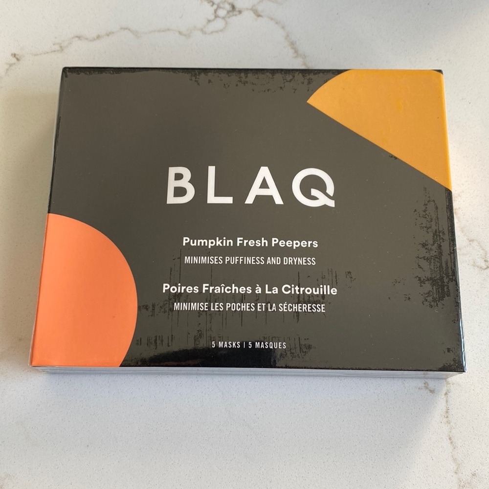 BLAQ pumpkin fresh peepers. Eye masks. Brand new. Includes 5 masks